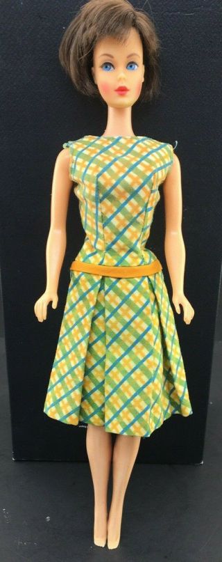 Vintage Barbie Doll Brunette Short Hair Made In Japan Tnt