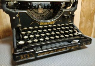 Vintage 1923 Underwood Typewriter No.  3 12 in Serial No 466835 - 12 Antique 2