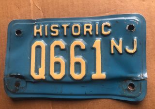 Vintage Historic Jersey License Plate