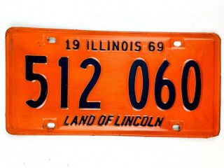 Illinois 1969 Vintage License Plate Classic Car Tag Man Cave Garage Ford Chevy