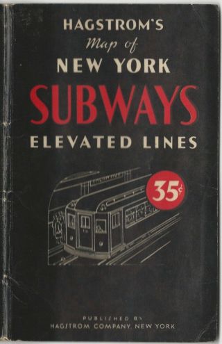 Hagstrom’s Map Of York City Subways Elevated Lines March 1952 Folding Map