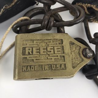 Vintage Antique Reese Padlock Old Brass Padlock With Key