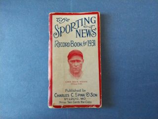 The Sporting News Record Book For 1931 Featuring Hack Wilson Cubs