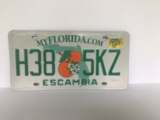 Florida Escambia County Sunshine State License Plate Tag Car Auto Orange 2009