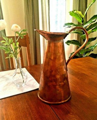 Heavy Gage Copper Js & Sb 6 Pt.  Antique English Staffordshire Water Pitcher
