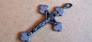 Antique Metal Cross Pendant Jesus Clover Skull Cross Bones