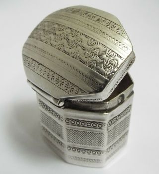 Lovely Early Dated Dutch Antique 19th Century 1843 Solid Silver Peppermint Box