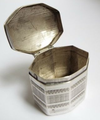 LOVELY EARLY DATED DUTCH ANTIQUE 19TH CENTURY 1843 SOLID SILVER PEPPERMINT BOX 3