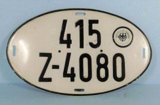 Vintage German Export License Plate 13.  5 X 8 Hauptzollamt Hanover