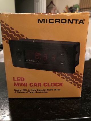 Micronta Led Mini Car Clock 63 - 833 Never Installed Vintage Radio Shack