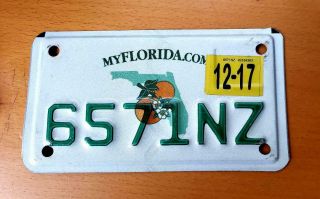Real Florida Motorcycle License Plate 2 Oranges State Map Random Moto Fl Tag