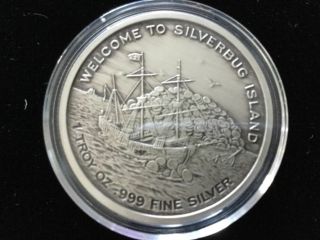 2015 Finding Silverbug Island 1 oz.  999 Silver Coin Antique Proof,  2000 Mintage 2