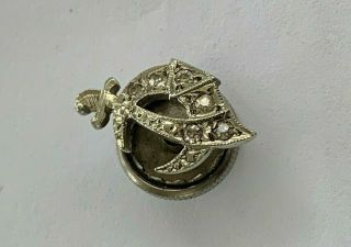 Vintage Shriners Masonic Diamond Hat Lapel Pin Scimitar & Crescent Moon