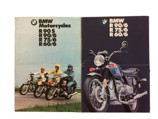 Bmw R90 S R90/6 R75/6 R60/6 Motorcycle Dealership Brochures 1970s Advertising X2