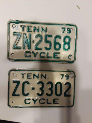 1979 Tennessee Motorcycle License Plate.  Buying Two Licenses Plates.