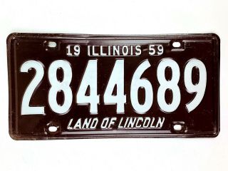 Illinois 1959 Vintage License Plate Classic Car Tag Man Cave Garage Ford Chevy