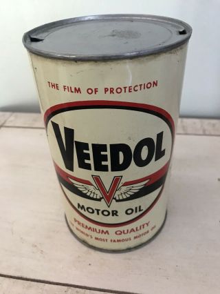 Vintage Veedol Imperial Quart Motor Oil Tin Can,  Antique Gas Sign Old Cans Wings