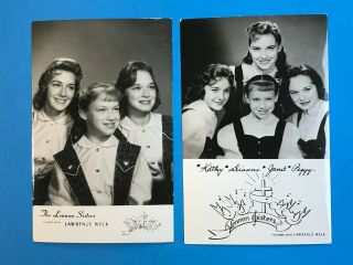 The Lennon Sisters 2 Vintage Fan Card Photos
