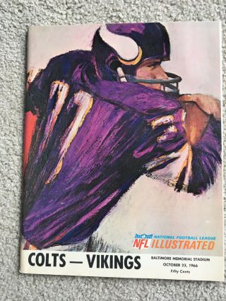 Oct 23 1966 Minnesota Vikings Baltimore Colts Program Game Day Players Stats Nfl