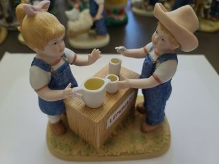 Vintage Homco Home Interiors Denim Days " Fresh Lemonade " Figurine - 15351 - 99
