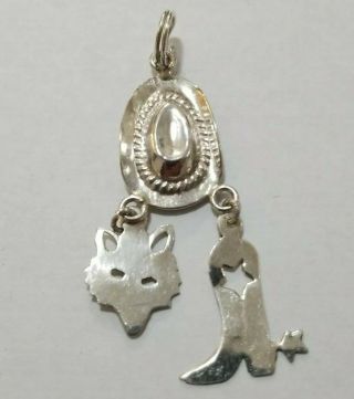 Vtg Sterling Silver.  925 South Western Charm Pendant Necklace 2g Grams