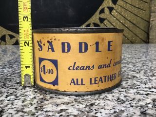 Vintage Hollingshead Army Saddle Soap Advertising Tin Metal Paper Label Can