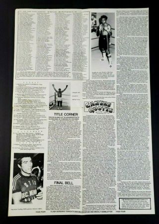 Flash Gordon ' s Tonight Boxing Program Newsletter July 1981 Greg Page hf 2