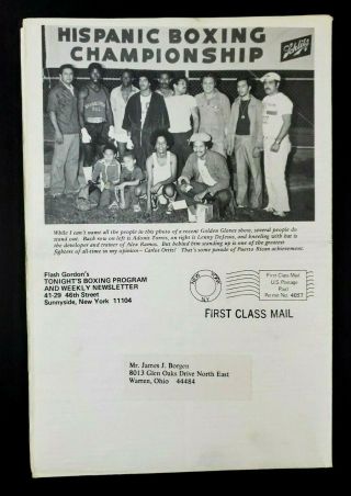 Flash Gordon ' s Tonight Boxing Program Newsletter July 1981 Greg Page hf 3
