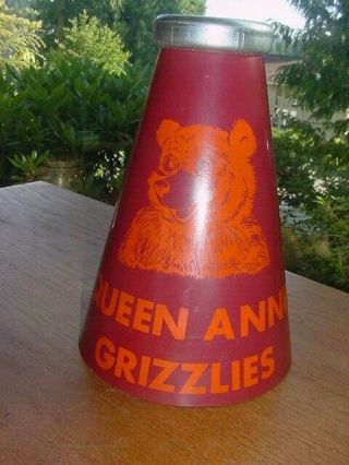 Vintage Queen Anne High School Grizzlies Cheer Leading Megaphone
