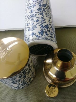 Vintage Guerlain Shalimar Perfume Eau De Toilette Blue White Enamel Case Empty