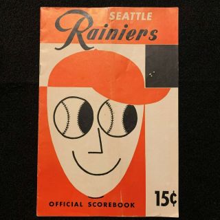 1955 Pcl Program Seattle Rainiers Vs Oakland Oaks Pacific Coast League Baseball