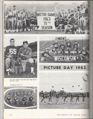 1963 Notre Dame vs Wisconsin college football program 2