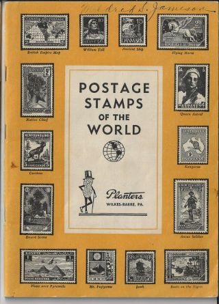 Planters Peanuts World Stamp Album,  Vintage 1934,  Some Stamps.  (jd432)