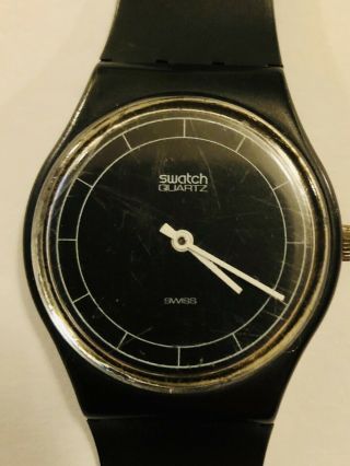 Vintage 80’s Swatch Watch Black On Black Womens