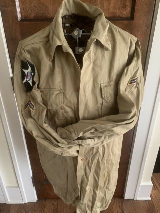 Vintage Korean War Army Field Military Shirt With Patches