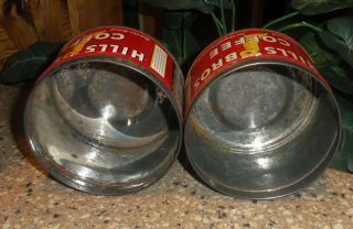 Vintage Hills Bros.  Red Can Brand 1 LB Coffee Cans Tins - No Lids 3