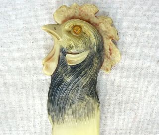Antique Celluloid Letter Opener Advertising Armours W Chicken Head Page Turner