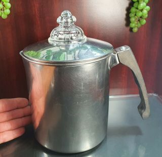 Vintage Stainless Steel Fire King Percolator 435 Stovetop 8 Cups Coffee Maker
