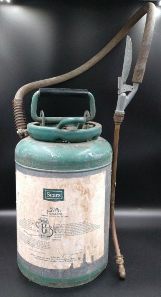 Vintage Sears Craftsman Stainless Steel Sprayer W/ Funnel Top 2 Gallon Mh