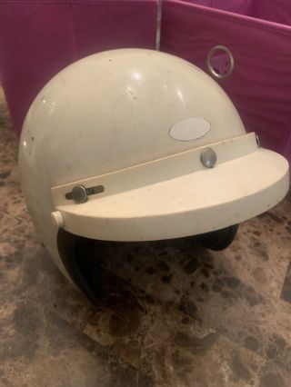Vintage Bell Rt Helmet With Visor Size 7 1/4 White