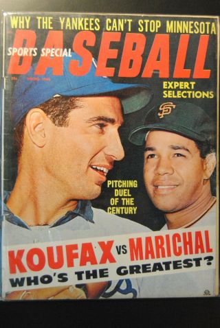 1966 Sports Special Baseball - Los Angeles Dodgers Sandy Koufax Juan Marichal