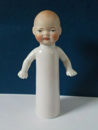 Antique German Bisque Doll Head With A Porcelain Body Scent Or Perfume Bottle