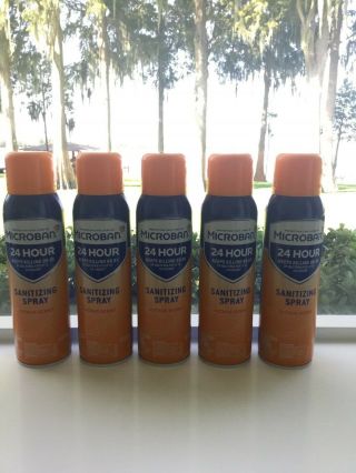 5 Microban 24 Hour Spray Each 15 Oz Citrus Scent Crisp Linen Spray