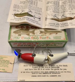 Vintage Creek Chub Pikie Fishing Lure Jointed 2602 Color Insert