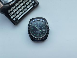 Vintage Old Watch Mortima De Luxe Diver Black Dial For Parts/repair