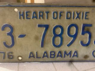 VINTAGE LICENSE PLATE HEART OF DIXIE 1976 ALABAMA LICENSE PLATE OLD 3