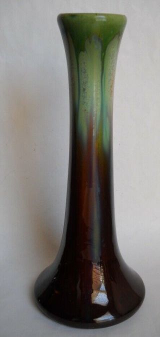 Vintage Belgium Arts & Crafts Blended Glaze Art Pottery 8 " Vase