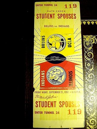 1957 Ucla Vs Stanford Ticket/ Student Spouses