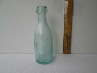 Antique Squat Soda Bottle 7in.  Tall David Gross - Lock Haven Pa Circa 1860 - 1880.