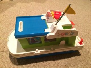 Complete Vintage Fisher Price Little People Play Family Happy Houseboat 985